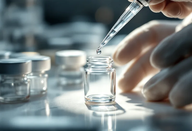 A prepared platelet sample being drawn up by pipette at The Hampton Clinic